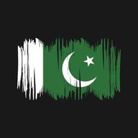 cepillo de vector de bandera de pakistán. vector de pincel de bandera nacional