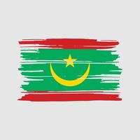 vector de pincel de bandera de mauritania. diseño de la bandera nacional