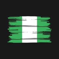 vector de pincel de bandera de nigeria. diseño de la bandera nacional