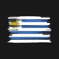 vector de pincel de bandera de uruguay. diseño de la bandera nacional