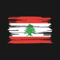 vector de pincel de bandera de Líbano. diseño de la bandera nacional