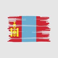 vector de pincel de bandera de mongolia. diseño de la bandera nacional