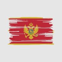 vector de pincel de bandera de montenegro. diseño de la bandera nacional