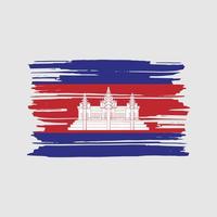 vector de pincel de bandera de camboya. diseño de la bandera nacional