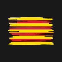 vector de pincel de bandera de cataluña. diseño de la bandera nacional