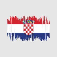 pincel de vector de bandera de croacia. vector de pincel de bandera nacional