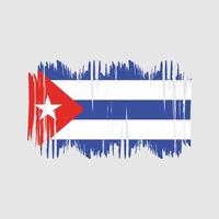 cepillo de vector de bandera de cuba. vector de pincel de bandera nacional