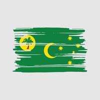 vector de pincel de bandera de las islas cocos. diseño de la bandera nacional