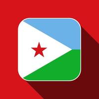 Djibouti flag, official colors. Vector illustration.