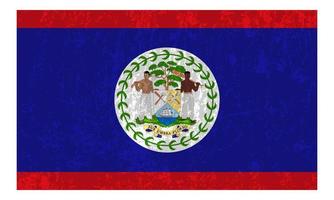 Belize grunge flag, official colors and proportion. Vector illustration.