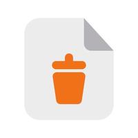 Trash Files Icon with Flat Style vector