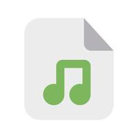 icono de archivos de música con estilo plano vector
