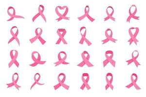 símbolo de cinta rosa cruzada del día mundial contra el cáncer vector