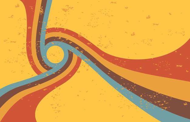 Simple Colorful Circle Wave Retro Flat Background