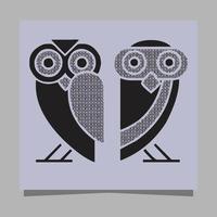 Owl illustration vector logo image on paper, very suitable for logos and mascots