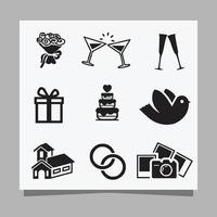 wedding icon images drawn on paper suitable for flyers, invitations and posters vector