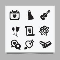 wedding icon images drawn on paper suitable for flyers, invitations and posters vector