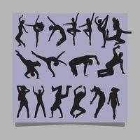 ilustración vectorial de íconos de baile dibujados en papel, muy adecuados para carteles, volantes y logotipos con temas de baile