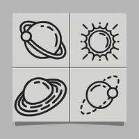 ilustración vectorial de planetas en papel, muy adecuada para logotipos y volantes vector