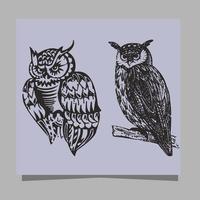 Owl illustration vector logo image on paper, very suitable for logos and mascots