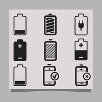 la ilustración del vector del icono de la batería en papel es perfecta para pancartas y carteles con temas tecnológicos