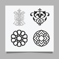 ilustración vectorial de adornos minimalistas, los adornos árabes dibujados en papel son perfectos para la decoración de pancartas y carteles vector