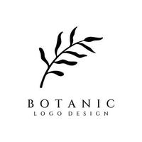 Natural botanical logo organic template vector design with leaves, flowers, stems. With minimalist outline, elegant.Suitable for beauty, badge,wedding and business.