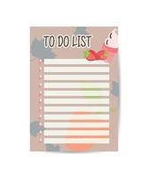 Templates for notes to do list with cute summer object ice cream fruit berries and tropical leaves. Vector illustration