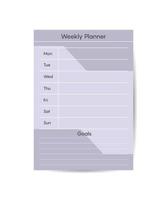 Weekly planner Template Ready for Print with Space for To-Do List, Schedule, Activities, Appointments vector