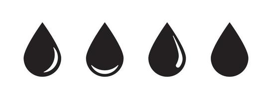 Water drop shapes and oil drop flat vector illustration.