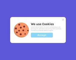 protección de la información de datos personales cookie y página web de Internet utilizamos el concepto de política de cookies ilustración vectorial plana. vector