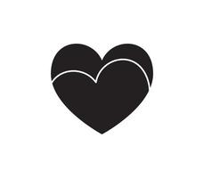 Heart icon and happy symbol simple shape concept flat vector illustration.