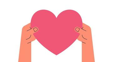 Heart icon and happy symbol simple shape concept flat vector illustration.