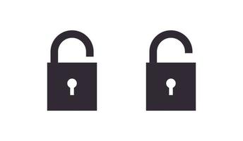 Locked and unlocked symbol padlock icon flat vector illustration.