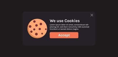 protección de la información de datos personales cookie y página web de Internet utilizamos el concepto de política de cookies ilustración vectorial plana. vector