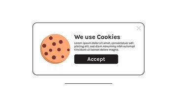 protección de la información de datos personales cookie y página web de Internet utilizamos el concepto de política de cookies ilustración vectorial plana. vector