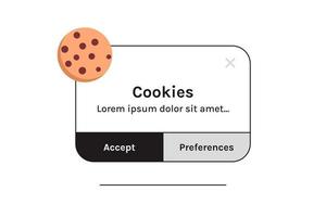 protección de la información de datos personales cookie y página web de Internet utilizamos el concepto de política de cookies ilustración vectorial plana. vector