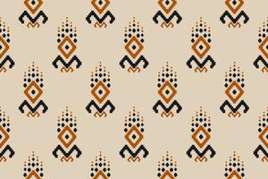 Beautiful ethnic ikat art. Geometric seamless pattern in tribal. Fabric Indian style. vector