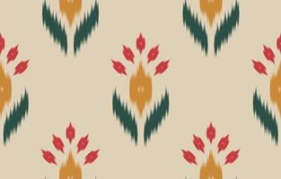 Ethnic flower Ikat seamless pattern traditional. Fabric Indian style. vector