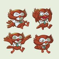funny bird character vector template