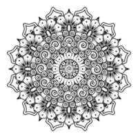 patrón circular en forma de mandala para henna, mehndi, tatuaje, decoración. adorno decorativo en estilo étnico oriental. página de libro para colorear. vector