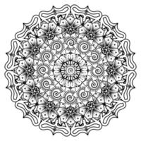 patrón circular en forma de mandala para henna, mehndi, tatuaje, decoración. adorno decorativo en estilo étnico oriental. página de libro para colorear. vector