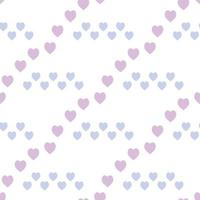 Seamless pattern in interesting cute hearts on white background for fabric, textile, clothes, blanket and other things. Vector image.
