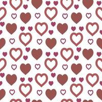Seamless pattern in interesting red hearts on white background for fabric, textile, clothes, blanket and other things. Vector image.