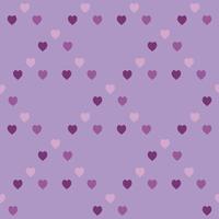 Seamless pattern with violet and pink hearts on lilac background. Vector image.