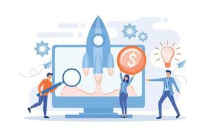 Project management. Business process set up. Enterprise growth. Company development. Start up launch, Start up venture, entrepreneurship concept. flat vector modern illustration