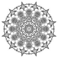 patrón circular en forma de mandala para henna, mehndi, tatuaje, decoración. adorno decorativo en estilo étnico oriental. página de libro para colorear. vector