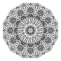 Circular pattern in form of mandala for Henna, Mehndi, tattoo, decoration. Decorative ornament in ethnic oriental style. Coloring book page. vector