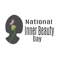 National Inner Beauty Day, Idea for a poster, banner or flyer on a socially significant topic vector