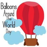 Balloons Around The World Day, idea for poster, banner or postcard vector